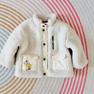 Zara Snoopy Peanuts teddy jacket
